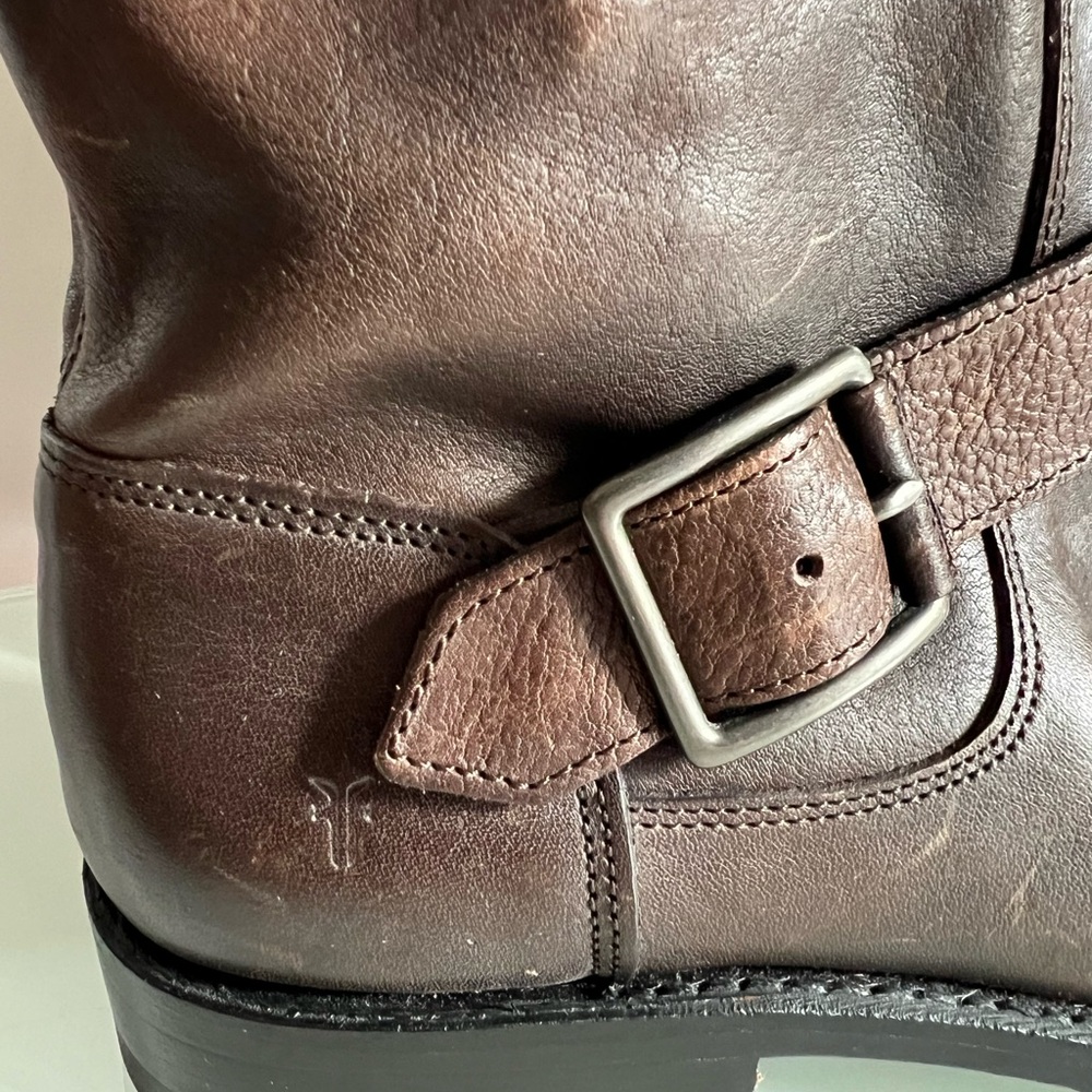 FRYE Natalie Short Brown Leather Boots, 6.5 - Picture 5 of 8